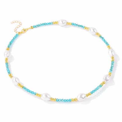 Ayo Copenhagen — Celeste Pearl Beads Necklace - Aqua Ayo Copenhagen Celeste Pearl Beads Necklace - Aqua — Halskjeder