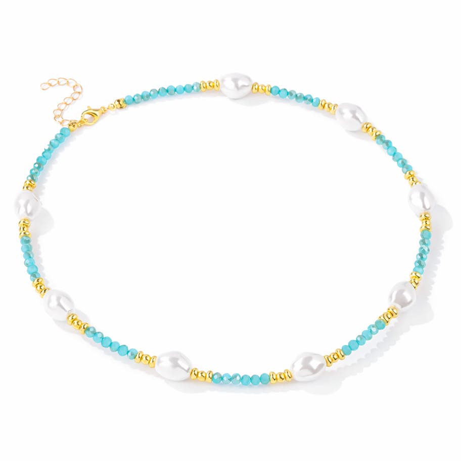 Ayo Copenhagen — Celeste Pearl Beads Necklace - Aqua Ayo Copenhagen Celeste Pearl Beads Necklace - Aqua — Halsband
