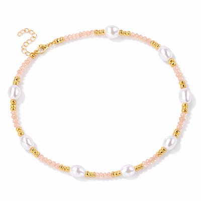 Ayo Copenhagen — Celeste Pearl Beads Necklace - Blush Ayo Copenhagen Celeste Pearl Beads Necklace - Blush — Naszyjnik