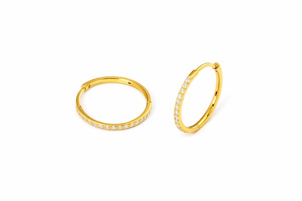 Ayo Copenhagen — Selene Crystal Hoops 12mm Ayo Copenhagen Selene Crystal Hoops 12mm — Øreringer