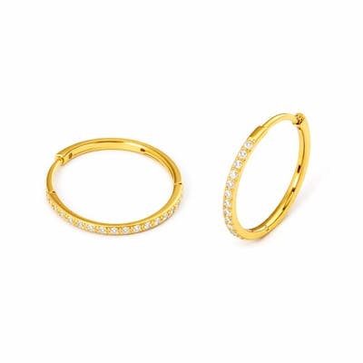 Ayo Copenhagen — Selene Crystal Hoops 12mm Ayo Copenhagen Selene Crystal Hoops 12mm — Boucle d'oreille