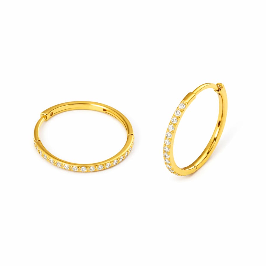 Ayo Copenhagen — Selene Crystal Hoops 12mm Ayo Copenhagen Selene Crystal Hoops 12mm — Örhängen
