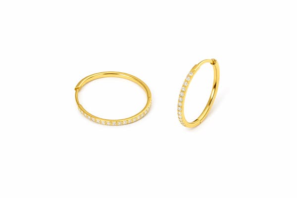 Ayo Copenhagen — Selene Crystal Hoops 18mm Ayo Copenhagen Selene Crystal Hoops 18mm — Øreringer