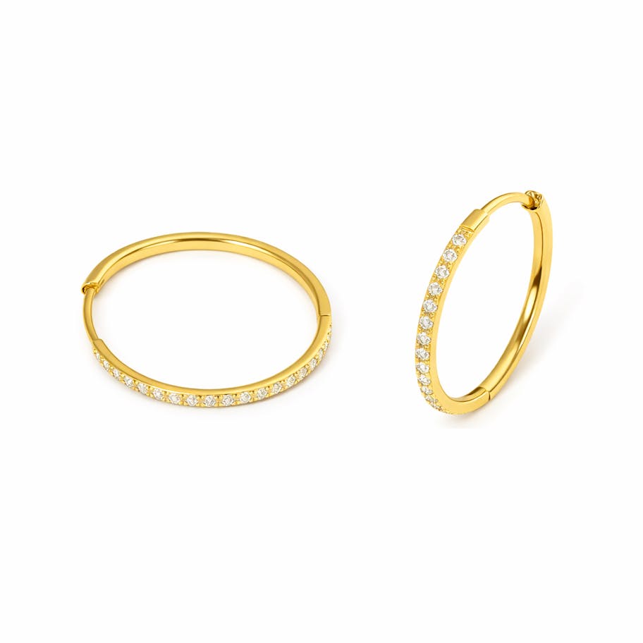 Ayo Copenhagen — Selene Crystal Hoops 18mm Ayo Copenhagen Selene Crystal Hoops 18mm — Örhängen