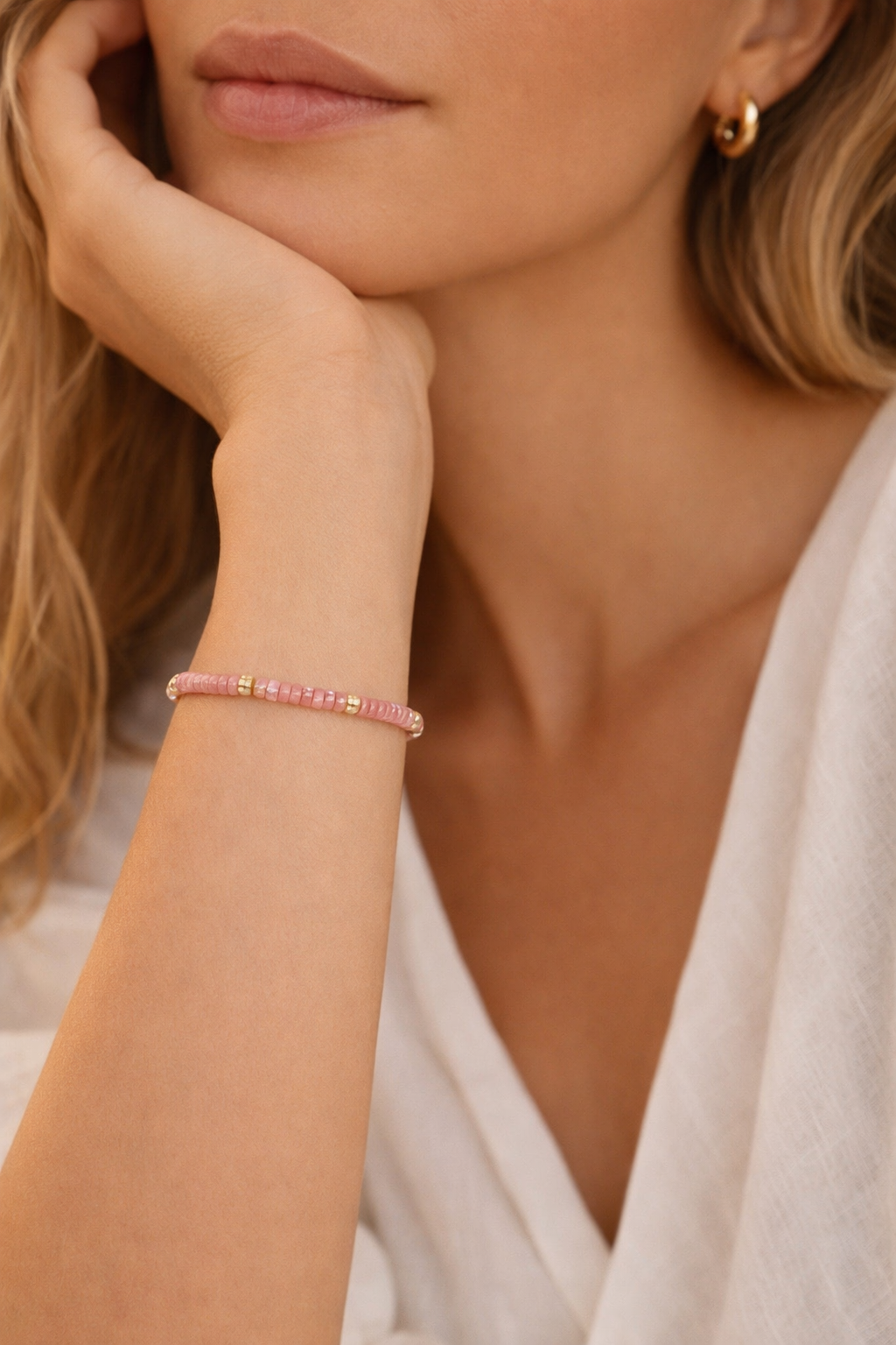 Ayo Copenhagen Luna Beads Bracelet Pink — Náramek