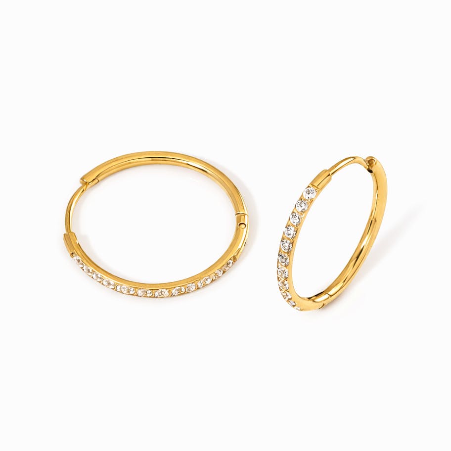 Ayo Copenhagen — Selene Crystal Hoops 14mm Ayo Copenhagen Selene Crystal Hoops 14mm — Örhängen