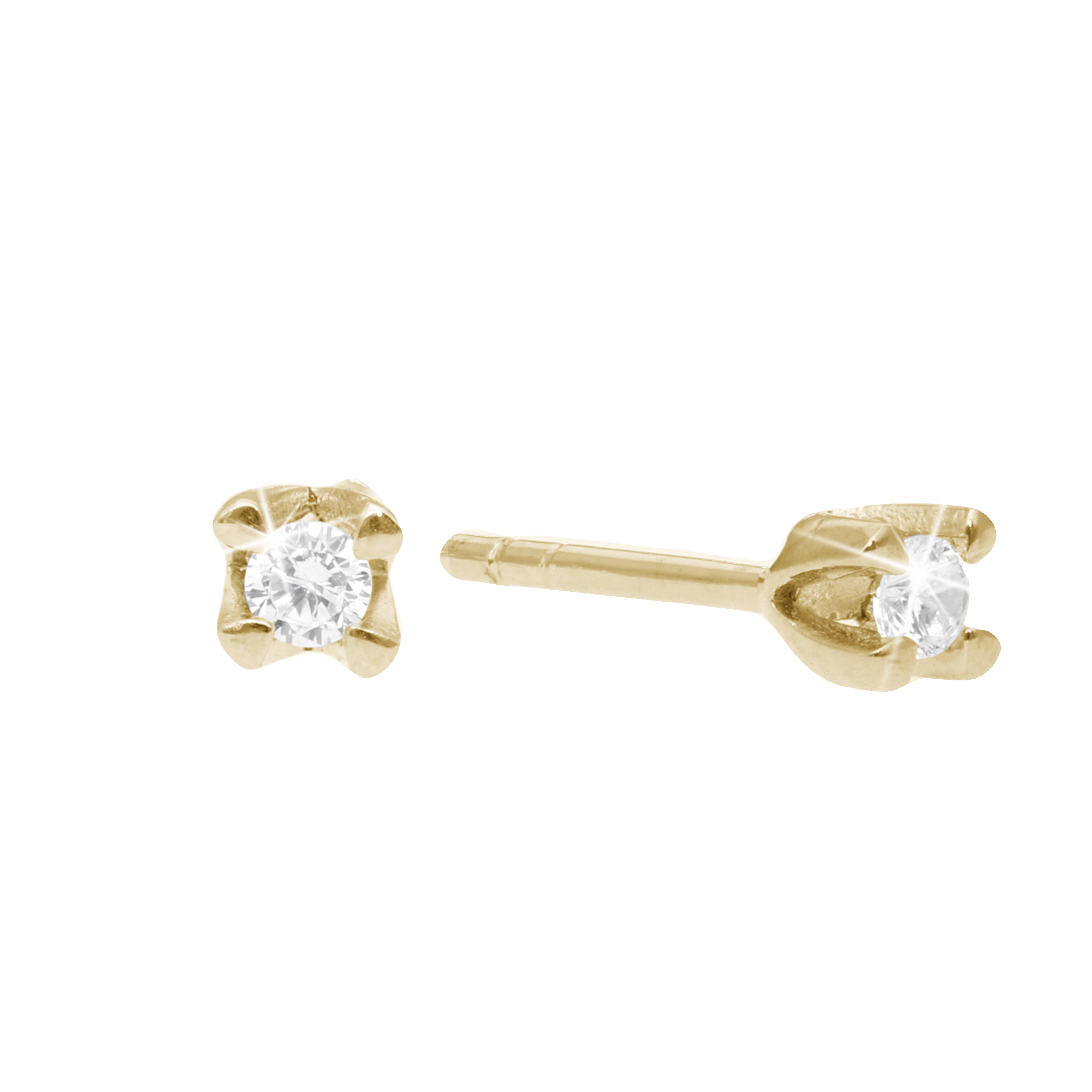 Elya by Aagaard Elya Stud Earrings 8 Carat Gold With 2x0.05ct W/VS Labgrown Diamond — Earrings