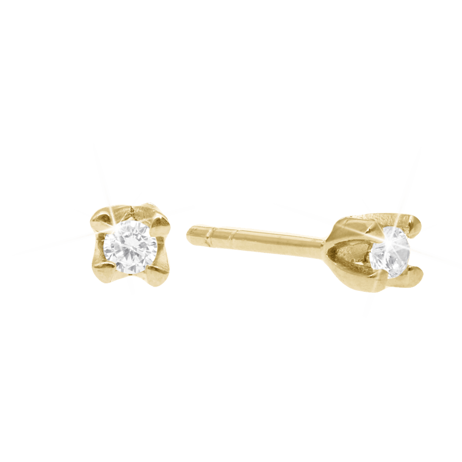 Elya by Aagaard — Elya Stud Earrings 8 Carat Gold With 2x0.05ct W/VS Labgrown Diamond Elya by Aagaard Elya Stud Earrings 8 Carat Gold With 2x0.05ct W/VS Labgrown Diamond — Oorbel