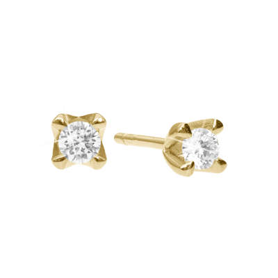 Elya by Aagaard — Elya Stud Earrings 8 Carat Gold With 2x0.10ct W/VS Labgrown Diamond Elya by Aagaard Elya Stud Earrings 8 Carat Gold With 2x0.10ct W/VS Labgrown Diamond — Korvakorut