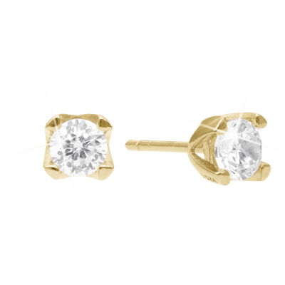 Elya by Aagaard — Elya Stud Earrings 8 Carat Gold With 2x0.50ct W/VS Labgrown Diamond Elya by Aagaard Elya Stud Earrings 8 Carat Gold With 2x0.50ct W/VS Labgrown Diamond — Náušnice