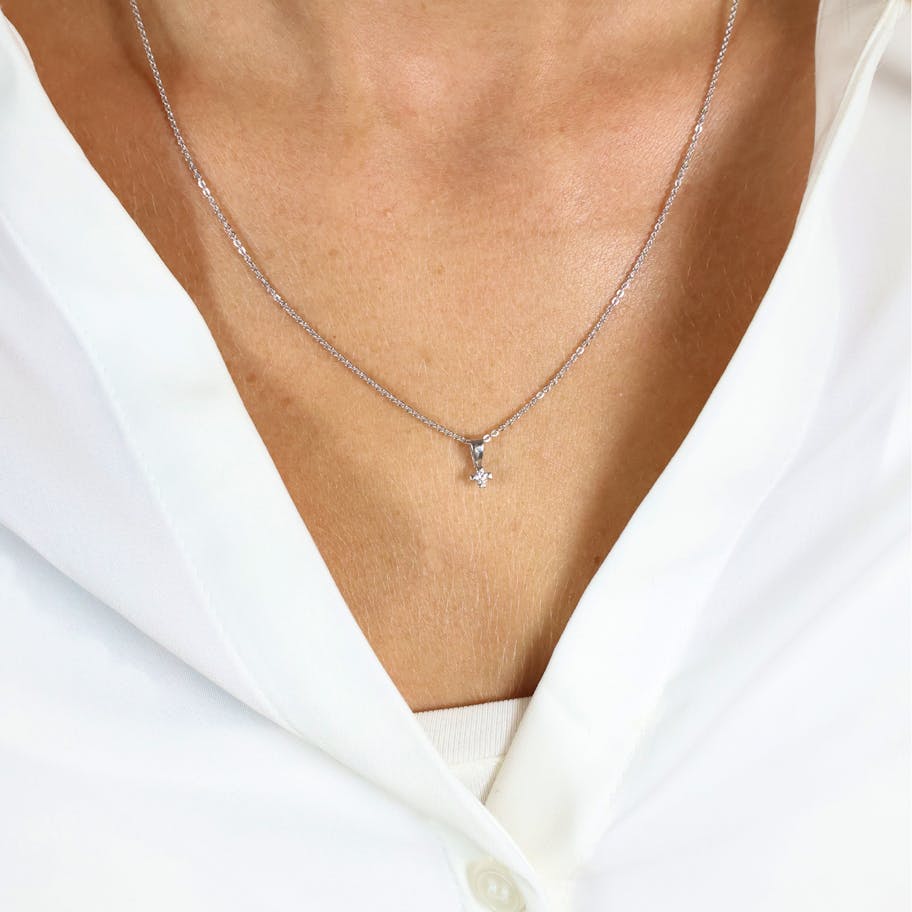 Mary By Aagaard — Mary Pendant With 0.05ct W/VS Labgrown Diamond Mary By Aagaard Mary Pendant With 0.05ct W/VS Labgrown Diamond — Riipus