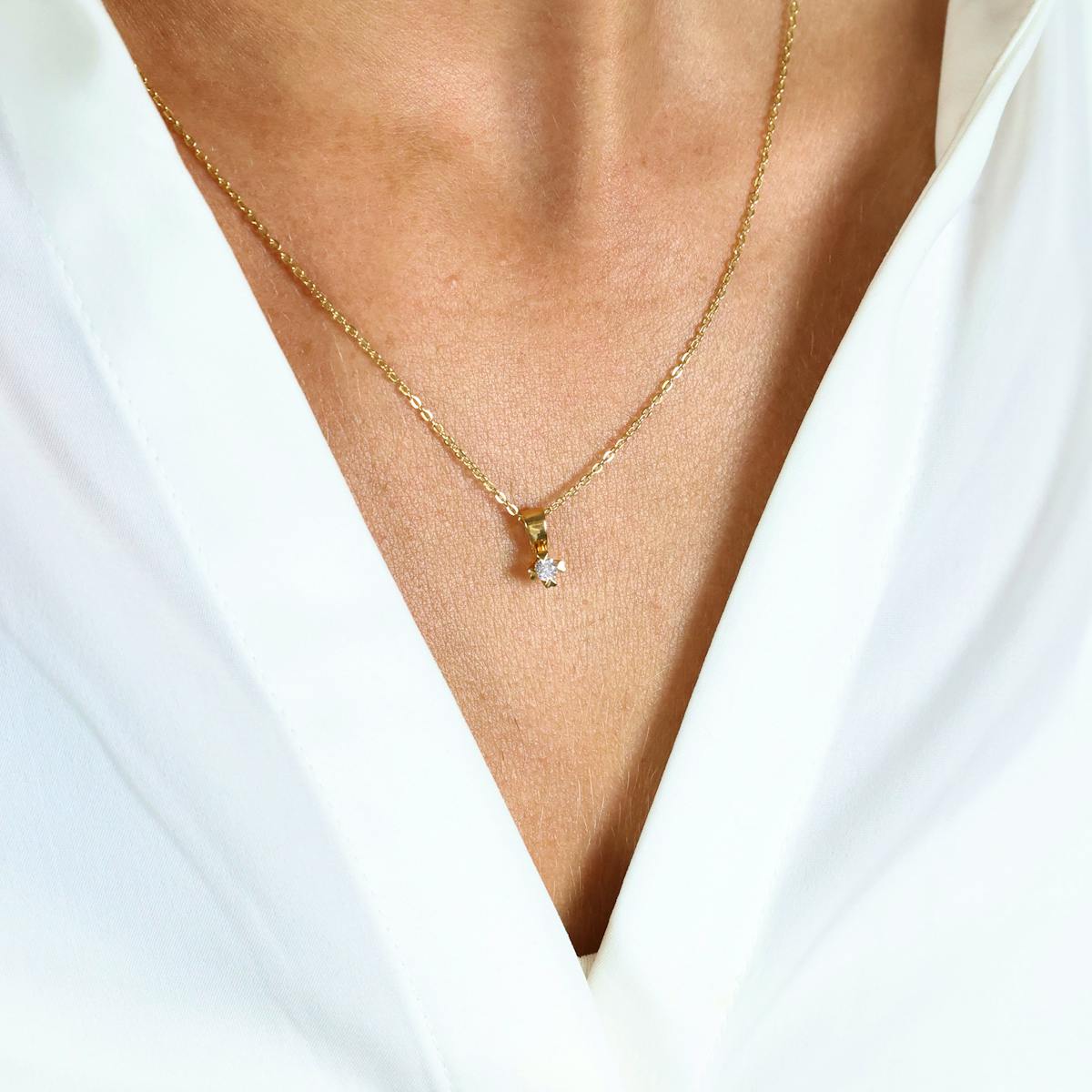 Mary By Aagaard — Mary Pendant With 0.10ct W/VS Labgrown Diamond Mary By Aagaard Mary Pendant With 0.10ct W/VS Labgrown Diamond — Anheng