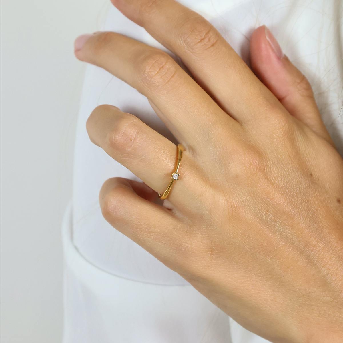 Mary By Aagaard — Mary Ring 8 Carat With 0.03ct W/VS Labgrown Diamond Mary By Aagaard Mary Ring 8 Carat With 0.03ct W/VS Labgrown Diamond — Bagues