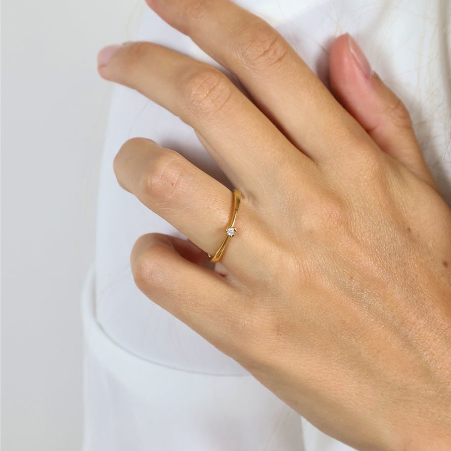 Mary By Aagaard — Mary Ring 8 Carat With 0.03ct W/VS Labgrown Diamond Mary By Aagaard Mary Ring 8 Carat With 0.03ct W/VS Labgrown Diamond — Ring