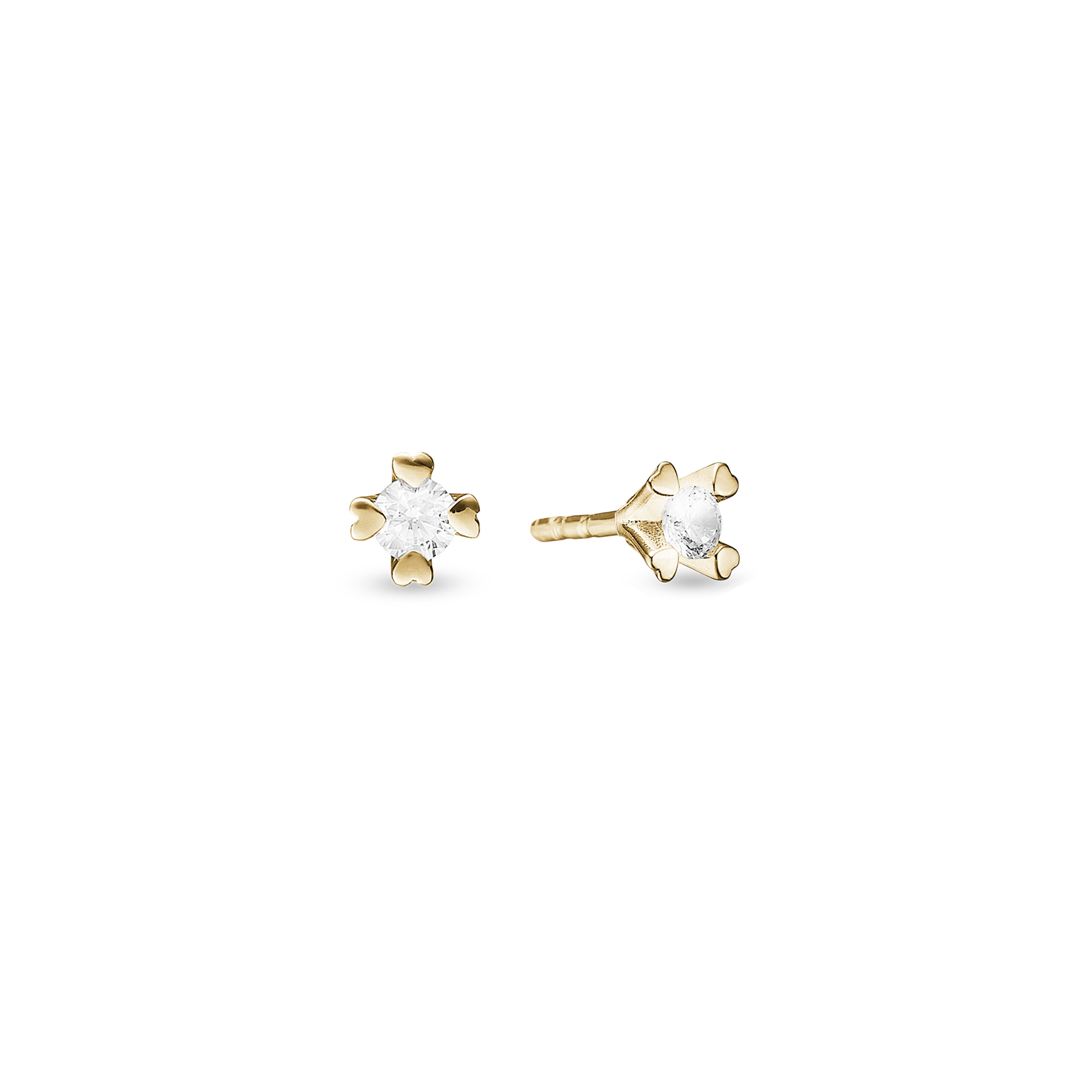 Mary By Aagaard Mary Stud Earrings 8 Carat With 2x0.10ct W/VS Labgrown Diamond — Øreringe