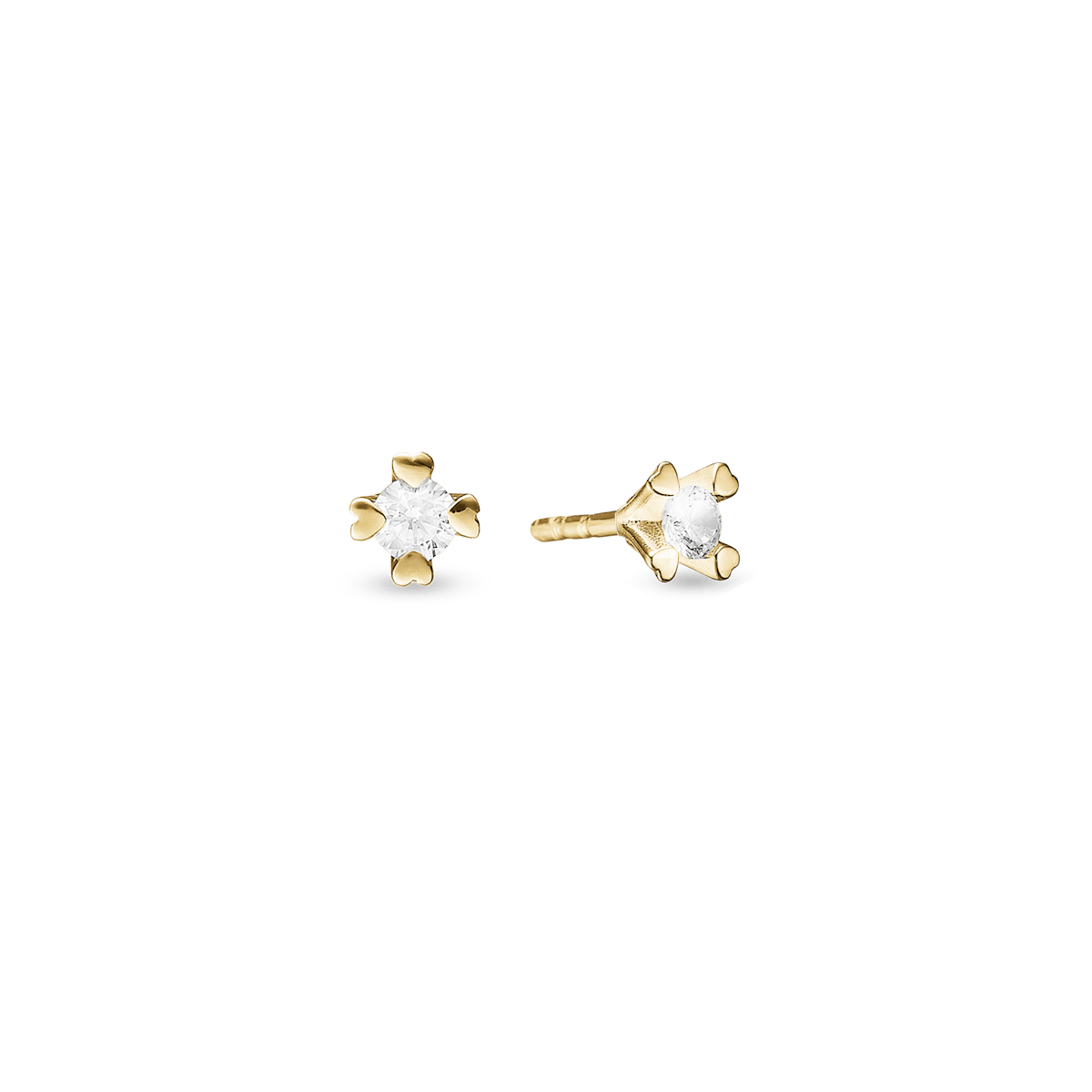 Mary By Aagaard — Mary Stud Earrings 8 Carat With 2x0.10ct W/VS Labgrown Diamond Mary By Aagaard Mary Stud Earrings 8 Carat With 2x0.10ct W/VS Labgrown Diamond — Boucle d'oreille