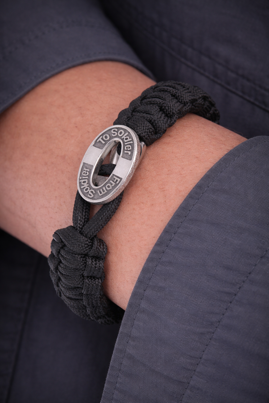 From Soldier to Soldier FSTS Bracelet Black with Sterling Silver Lock — Bransoletka