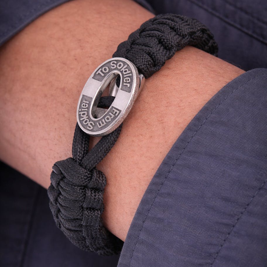 From Soldier to Soldier — FSTS Bracelet Black with Sterling Silver Lock From Soldier to Soldier FSTS Bracelet Black with Sterling Silver Lock — Armbånd