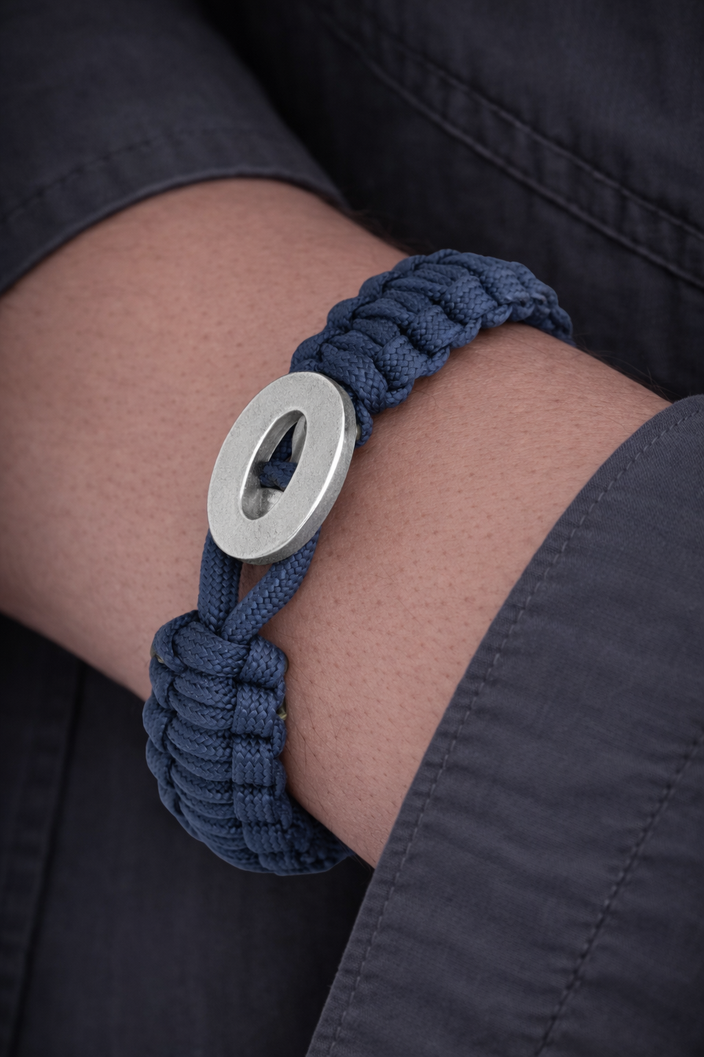 From Soldier to Soldier FSTS Bracelet Blue with Brushed Sterling Silver Lock — Bransoletka