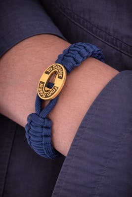 From Soldier to Soldier — FSTS Bracelet Blue with Gold Plated Sterling Silver Black Enamel Lock From Soldier to Soldier FSTS Bracelet Blue with Gold Plated Sterling Silver Black Enamel Lock — Bransoletka