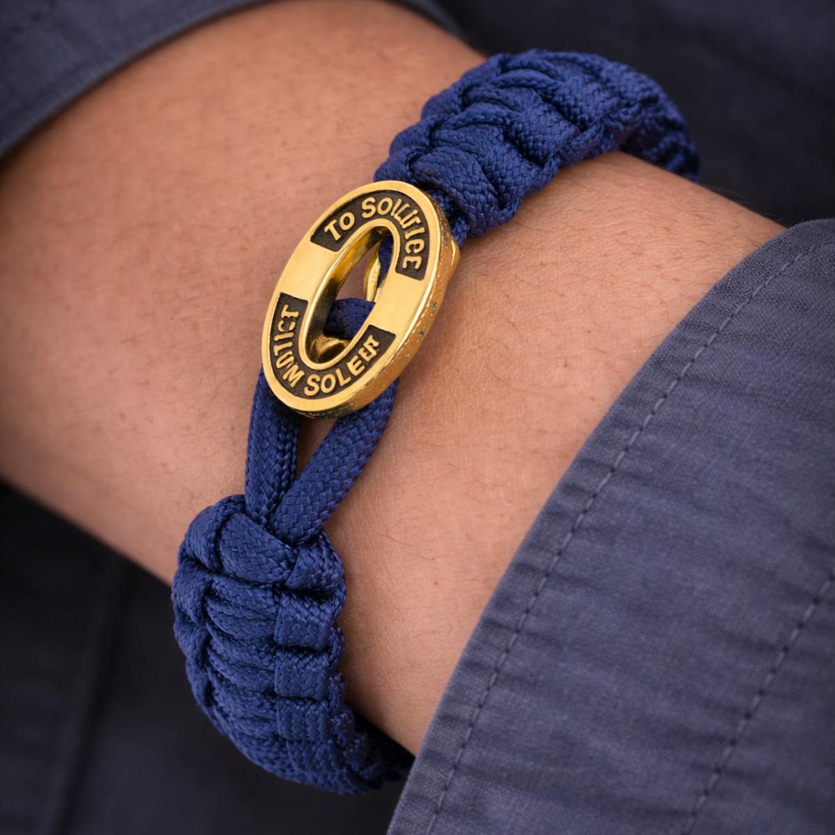 From Soldier to Soldier — FSTS Bracelet Blue with Gold Plated Sterling Silver Lock From Soldier to Soldier FSTS Bracelet Blue with Gold Plated Sterling Silver Lock — Armbånd