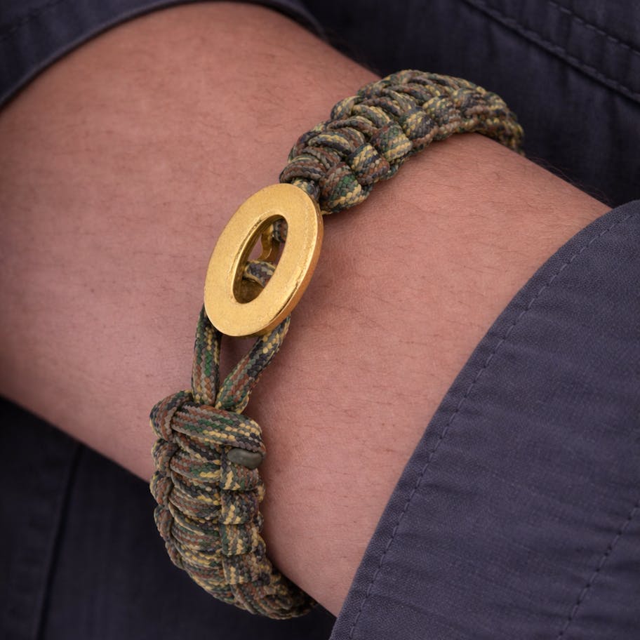 From Soldier to Soldier — FSTS Bracelet Camouflage with Brushed Gold Plated Sterling Silver Lock From Soldier to Soldier FSTS Bracelet Camouflage with Brushed Gold Plated Sterling Silver Lock — Bracelet