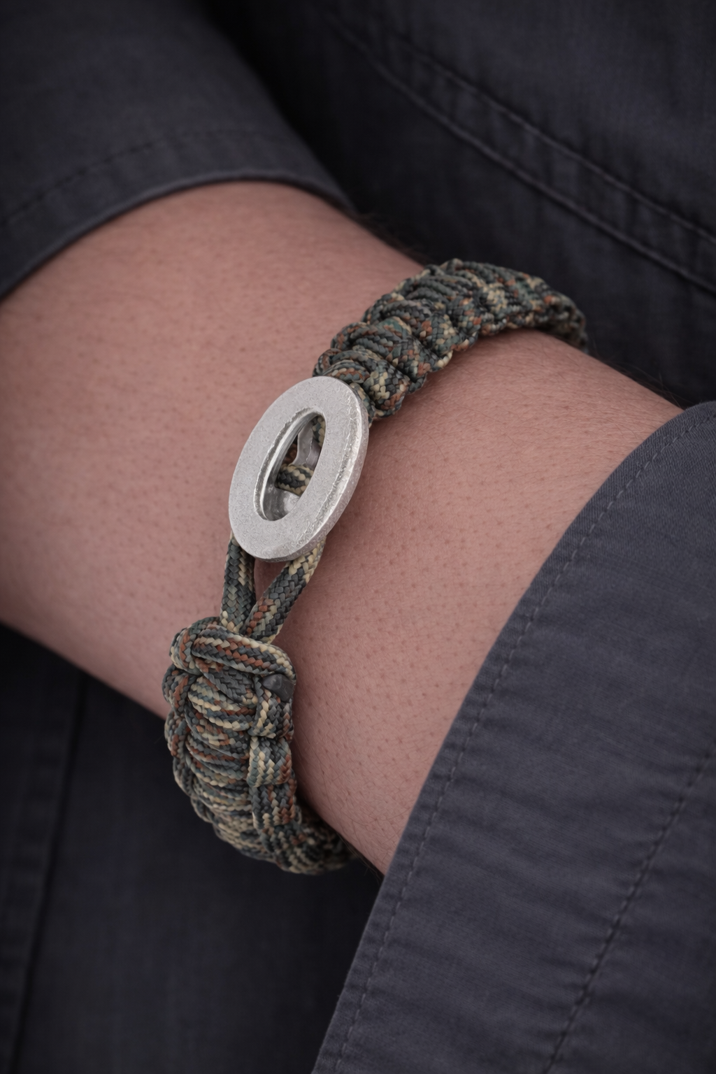 From Soldier to Soldier FSTS Bracelet Camouflage with Brushed Sterling Silver Lock — Bransoletka