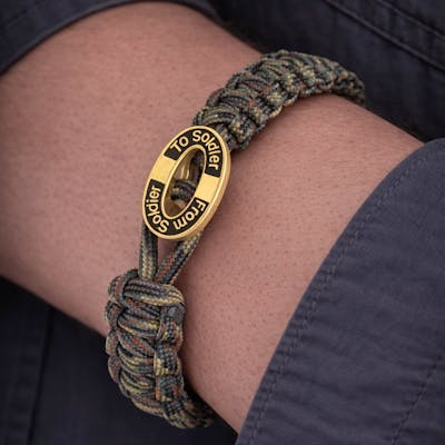 From Soldier to Soldier — FSTS Bracelet Camouflage with Gold Plated Sterling Silver Black Enamel Lock From Soldier to Soldier FSTS Bracelet Camouflage with Gold Plated Sterling Silver Black Enamel Lock — Bracelet