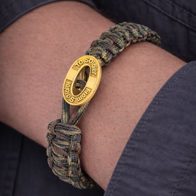 From Soldier to Soldier — FSTS Bracelet Camouflage with Gold Plated Sterling Silver Lock From Soldier to Soldier FSTS Bracelet Camouflage with Gold Plated Sterling Silver Lock — Bracelet