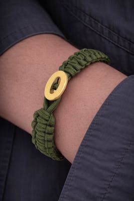 From Soldier to Soldier — FSTS Bracelet Green with Brushed Gold Plated Sterling Silver Lock From Soldier to Soldier FSTS Bracelet Green with Brushed Gold Plated Sterling Silver Lock — Bransoletka
