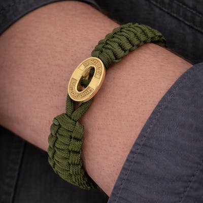 From Soldier to Soldier — FSTS Bracelet Green with Gold Plated Sterling Silver Lock From Soldier to Soldier FSTS Bracelet Green with Gold Plated Sterling Silver Lock — Bracelet