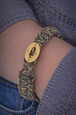 From Soldier to Soldier — FSTS Bracelet Camouflage with Gold Plated Sterling Silver Maritime Lock From Soldier to Soldier FSTS Bracelet Camouflage with Gold Plated Sterling Silver Maritime Lock — Bransoletka