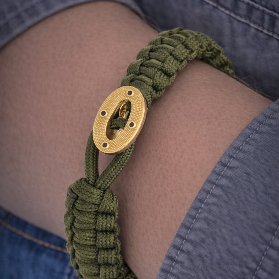 From Soldier to Soldier — FSTS Bracelet Green with Gold Plated Sterling Silver Maritime Lock From Soldier to Soldier FSTS Bracelet Green with Gold Plated Sterling Silver Maritime Lock — Armbånd