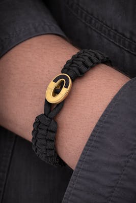 From Soldier to Soldier — FSTS Bracelet Black with Dark Bright Gold Plated Sterling Silver Lock From Soldier to Soldier FSTS Bracelet Black with Dark Bright Gold Plated Sterling Silver Lock — Bransoletka