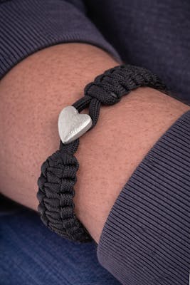 From Soldier to Soldier — FSTS Bracelet Black with Sterling Silver Heart Lock From Soldier to Soldier FSTS Bracelet Black with Sterling Silver Heart Lock — Bransoletka