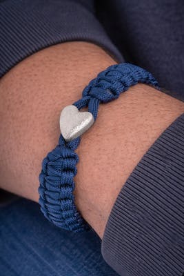 From Soldier to Soldier — FSTS Bracelet Blue with Sterling Silver Heart Lock From Soldier to Soldier FSTS Bracelet Blue with Sterling Silver Heart Lock — Bransoletka
