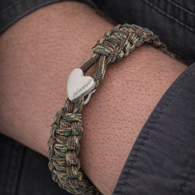 From Soldier to Soldier — FSTS Bracelet Camouflage with Sterling Silver Heart Lock From Soldier to Soldier FSTS Bracelet Camouflage with Sterling Silver Heart Lock — Bracelet
