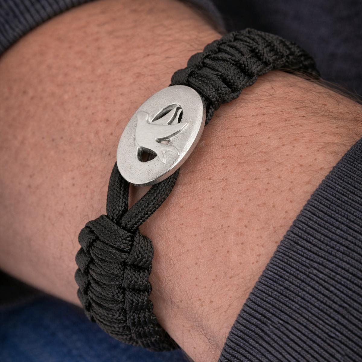 From Soldier to Soldier — FSTS Bracelet Black with Sterling Silver Peace Dove Lock From Soldier to Soldier FSTS Bracelet Black with Sterling Silver Peace Dove Lock — Armbånd
