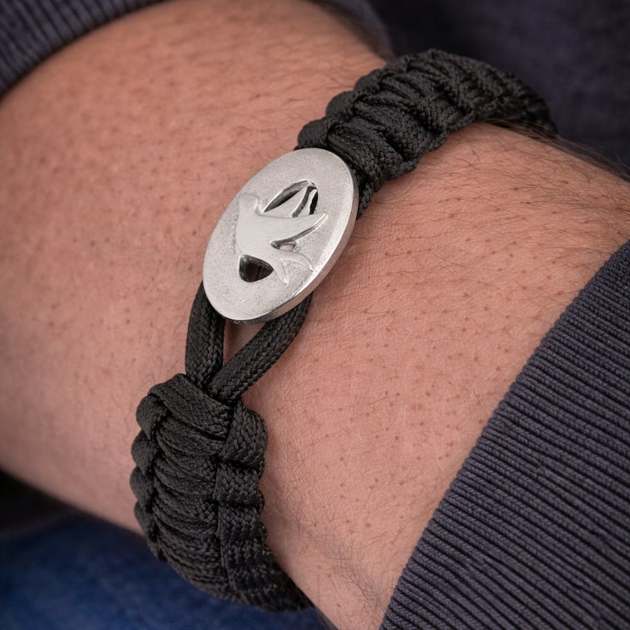 From Soldier to Soldier — FSTS Bracelet Black with Sterling Silver Peace Dove Lock From Soldier to Soldier FSTS Bracelet Black with Sterling Silver Peace Dove Lock — Armbånd