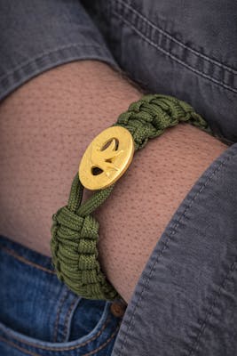 From Soldier to Soldier — FSTS Bracelet Green with Gold Plated Sterling Silver Peace Dove Lock From Soldier to Soldier FSTS Bracelet Green with Gold Plated Sterling Silver Peace Dove Lock — Bransoletka