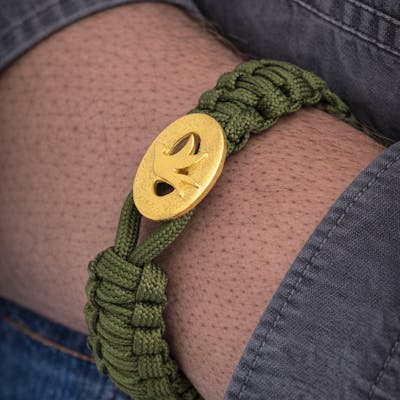 From Soldier to Soldier — FSTS Bracelet Green with Gold Plated Sterling Silver Peace Dove Lock From Soldier to Soldier FSTS Bracelet Green with Gold Plated Sterling Silver Peace Dove Lock — Bracelet