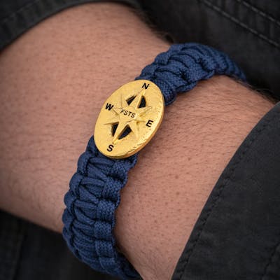 From Soldier to Soldier — FSTS Bracelet Blue with Gold Plated Sterling Silver Compass Lock From Soldier to Soldier FSTS Bracelet Blue with Gold Plated Sterling Silver Compass Lock — Bracelet