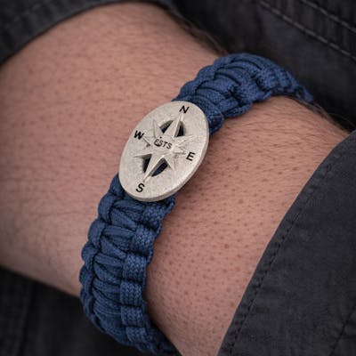 From Soldier to Soldier — FSTS Bracelet Blue with Sterling Silver Compass Lock From Soldier to Soldier FSTS Bracelet Blue with Sterling Silver Compass Lock — Bracelet