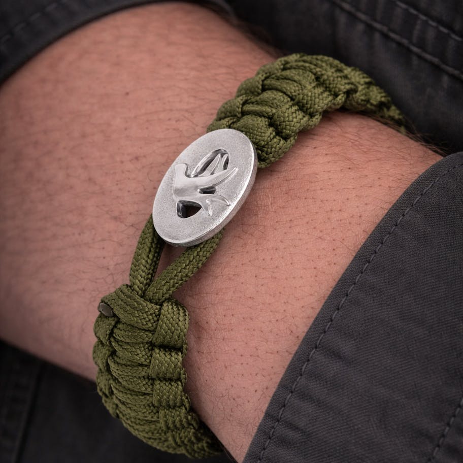 From Soldier to Soldier — FSTS Bracelet Green with Sterling Silver Peace Dove Lock From Soldier to Soldier FSTS Bracelet Green with Sterling Silver Peace Dove Lock — Armbånd