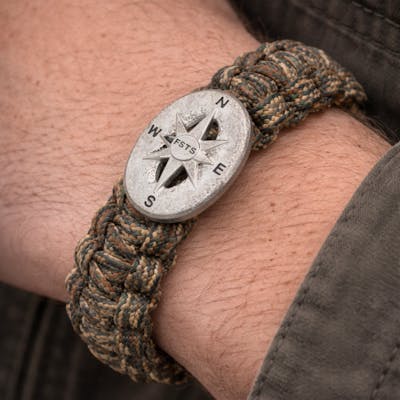 From Soldier to Soldier — FSTS Bracelet Camouflage with Sterling Silver Compass Lock From Soldier to Soldier FSTS Bracelet Camouflage with Sterling Silver Compass Lock — Bracelet