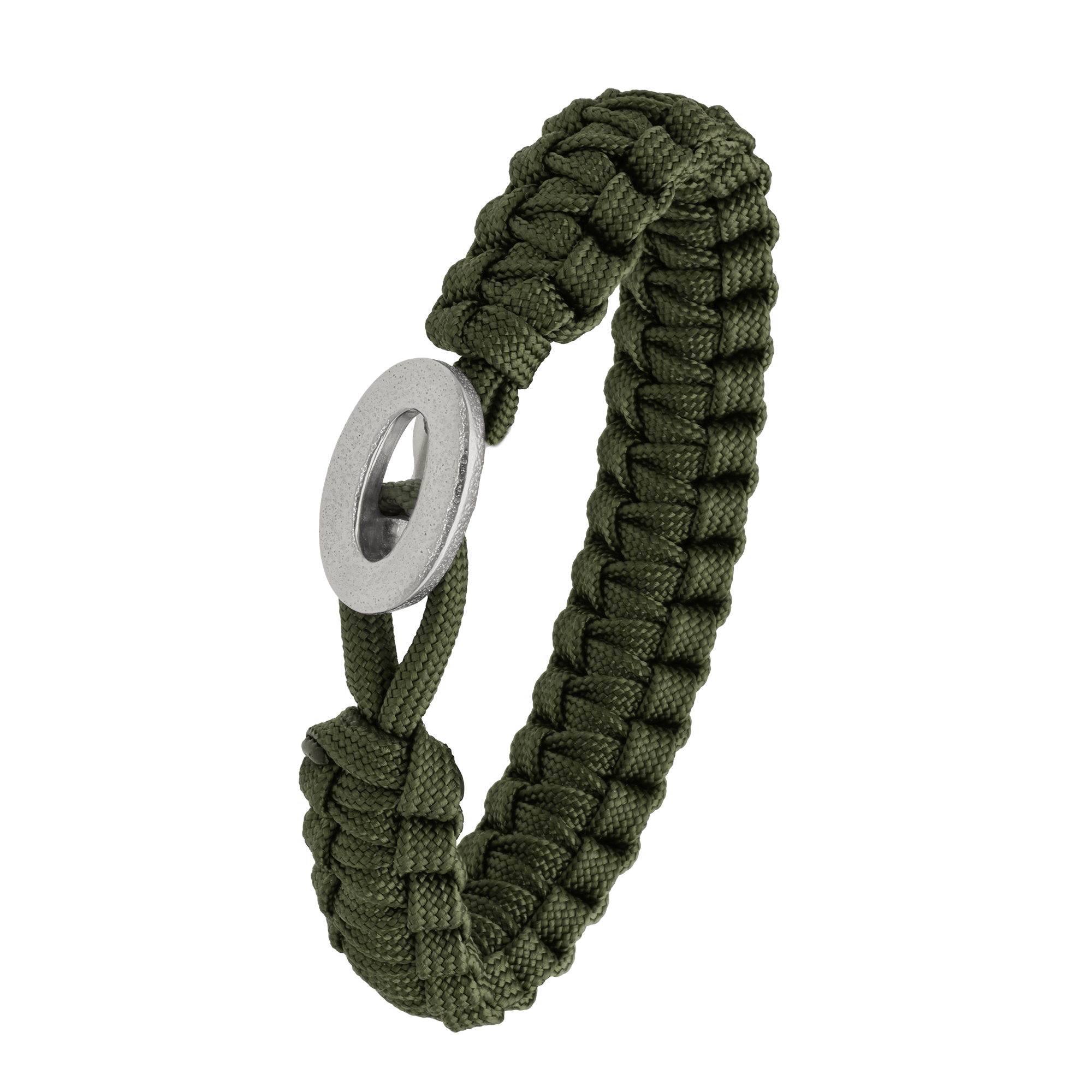 From Soldier to Soldier FSTS Bracelet Green with Brushed Sterling Silver Lock — Bransoletka