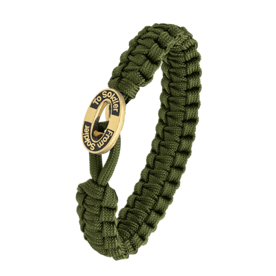 From Soldier to Soldier — FSTS Bracelet Green with Gold Plated Black Enamel Lock From Soldier to Soldier FSTS Bracelet Green with Gold Plated Black Enamel Lock — Bransoletka