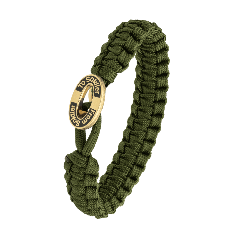 From Soldier to Soldier — FSTS Bracelet Green with Gold Plated Black Enamel Lock From Soldier to Soldier FSTS Bracelet Green with Gold Plated Black Enamel Lock — Armbånd