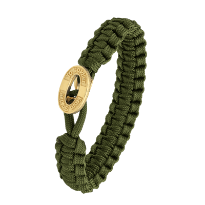 From Soldier to Soldier — FSTS Bracelet Green with Gold Plated Sterling Silver Lock From Soldier to Soldier FSTS Bracelet Green with Gold Plated Sterling Silver Lock — Bransoletka