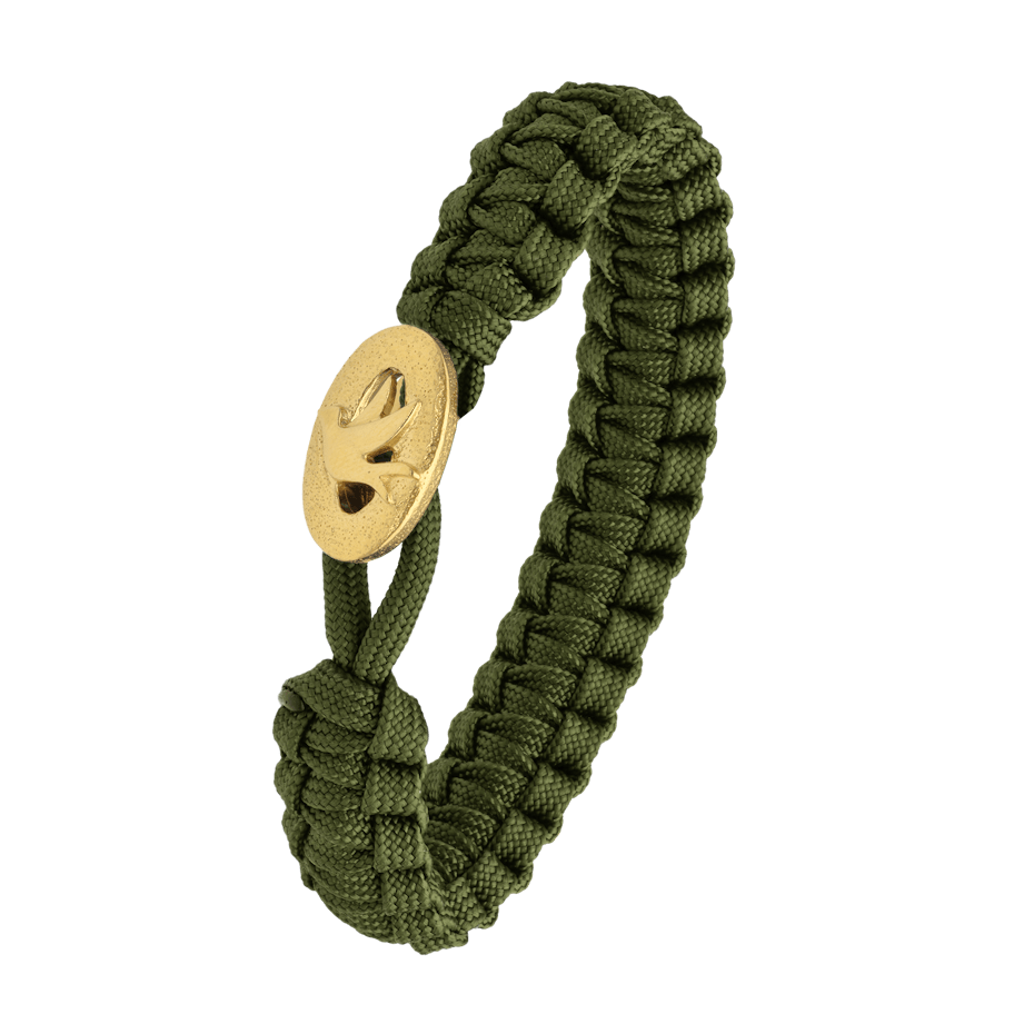 From Soldier to Soldier — FSTS Bracelet Green with Gold Plated Sterling Silver Peace Dove Lock From Soldier to Soldier FSTS Bracelet Green with Gold Plated Sterling Silver Peace Dove Lock — Armbånd